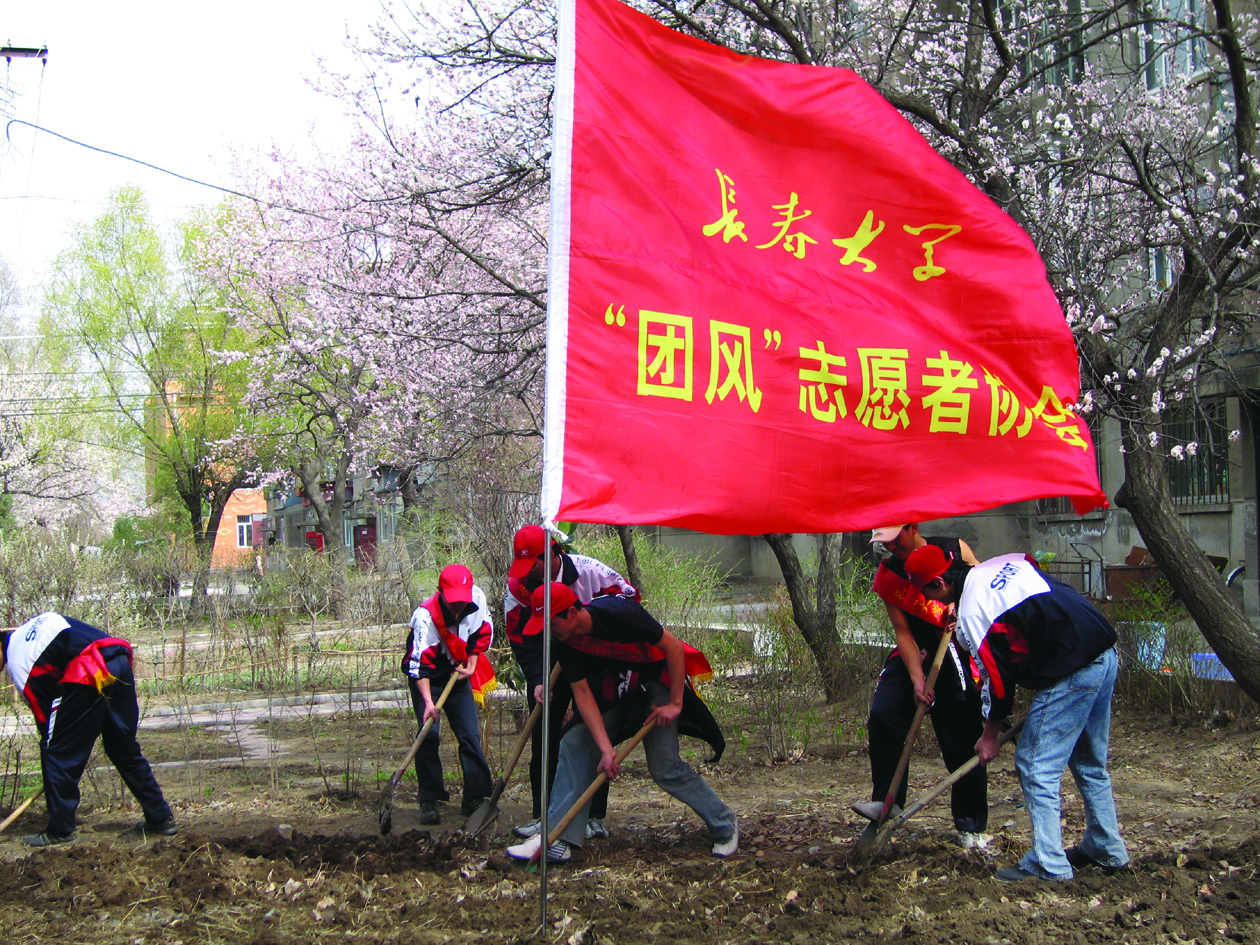 志愿者参与植树活动